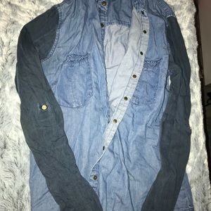 Blue jean dress shirt